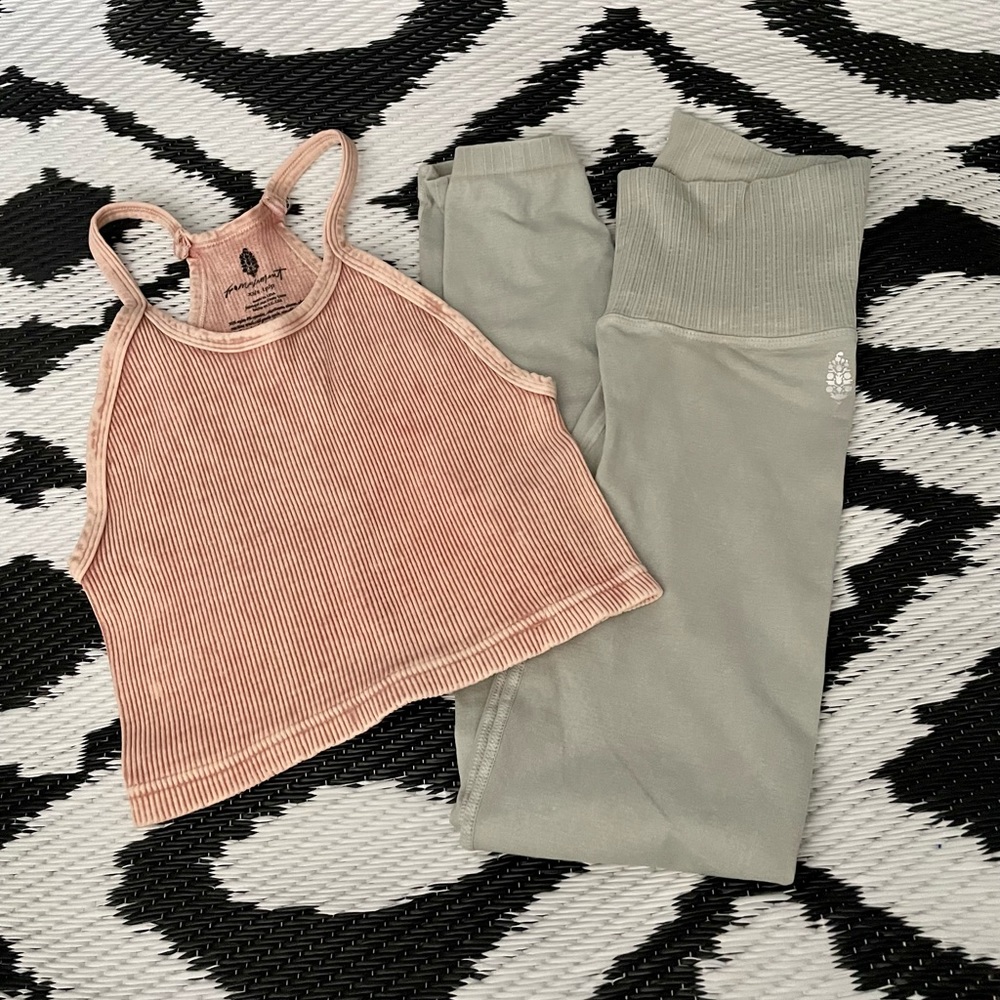 Free People Good Karma + Happiness Runs xs/s with logos